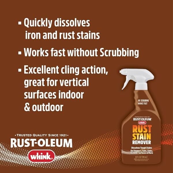 Rust-Oleum Whink 349944 Foaming Rust Stain Remover Spray, 24 oz - Image 3