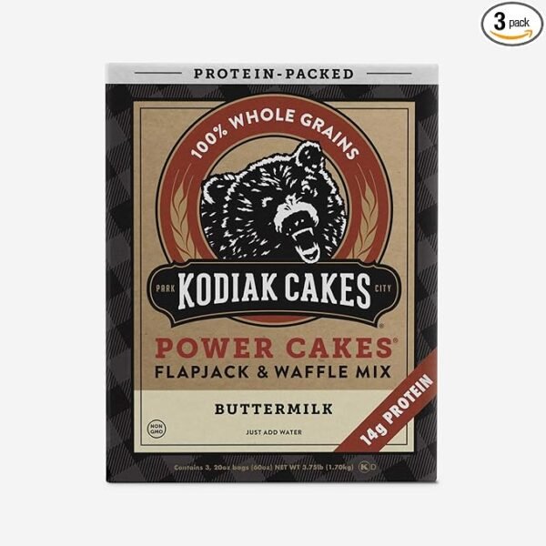 Kodiak Cakes Protein Pancake Power Cakes, Flapjack and Waffle Baking Mix, Buttermilk, 20 Oz, (Pack of 6)