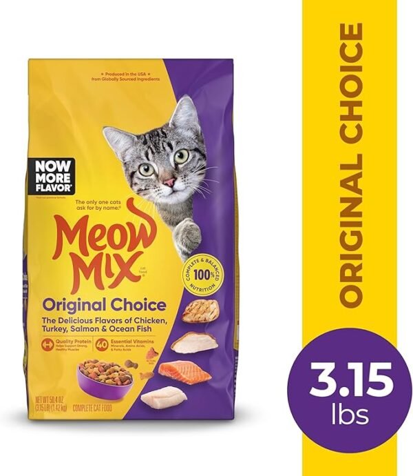Meow Mix Original Choice Dry Cat Food, 3.15 Pound (Pack of 4), Complete & Balanced Nutrition - Image 3