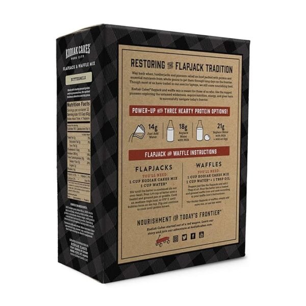 Kodiak Cakes Protein Pancake Power Cakes, Flapjack and Waffle Baking Mix, Buttermilk, 20 Oz, (Pack of 6) - Image 2