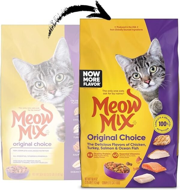 Meow Mix Original Choice Dry Cat Food, 3.15 Pound (Pack of 4), Complete & Balanced Nutrition - Image 2