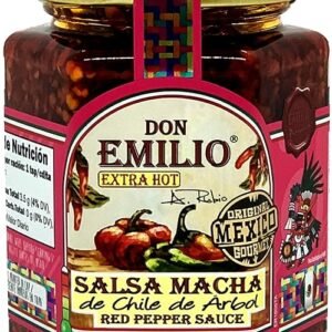 Don Emilio Hot Chili Salsa Macha (9 oz) (Pack of 1) | Keto, Vegan | Crisp, Tingly | Spicy, Savory | Red Pepper, Chili