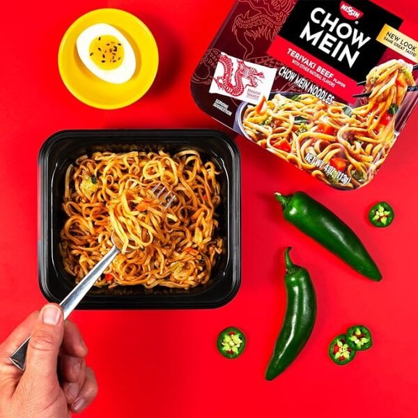 Nissin Chow Mein Noodles, Teriyaki Beef, 4 Ounce (Pack of 8) - Image 2
