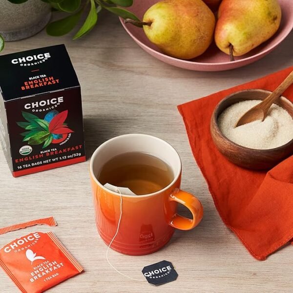 Choice Organics - Organic English Breakfast Tea (1 Pack) - Fair Trade - Compostable - Contains Caffeine - 16 Organic Black Tea Bags - Image 3