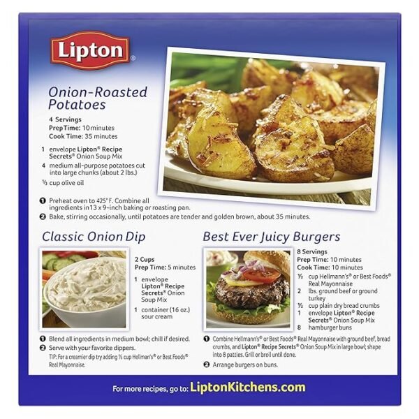 Recipe Secrets Lipton Recipe Soup and Dip Mix For a Delicious Meal Onion Great With Your Favorite Recipes, Dip or Soup Mix 2 oz (Pack of 6) - Image 2